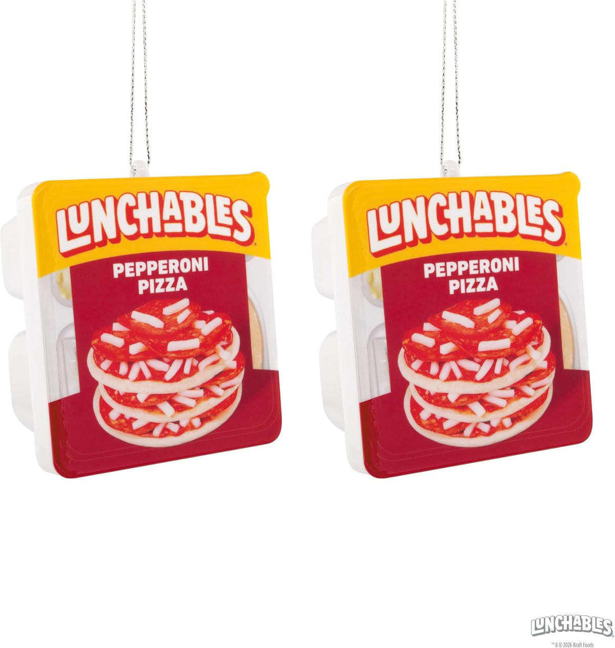 Hallmark Kraft Christmas Ornaments (Lunchables Pepperoni Pizza) Set of 2