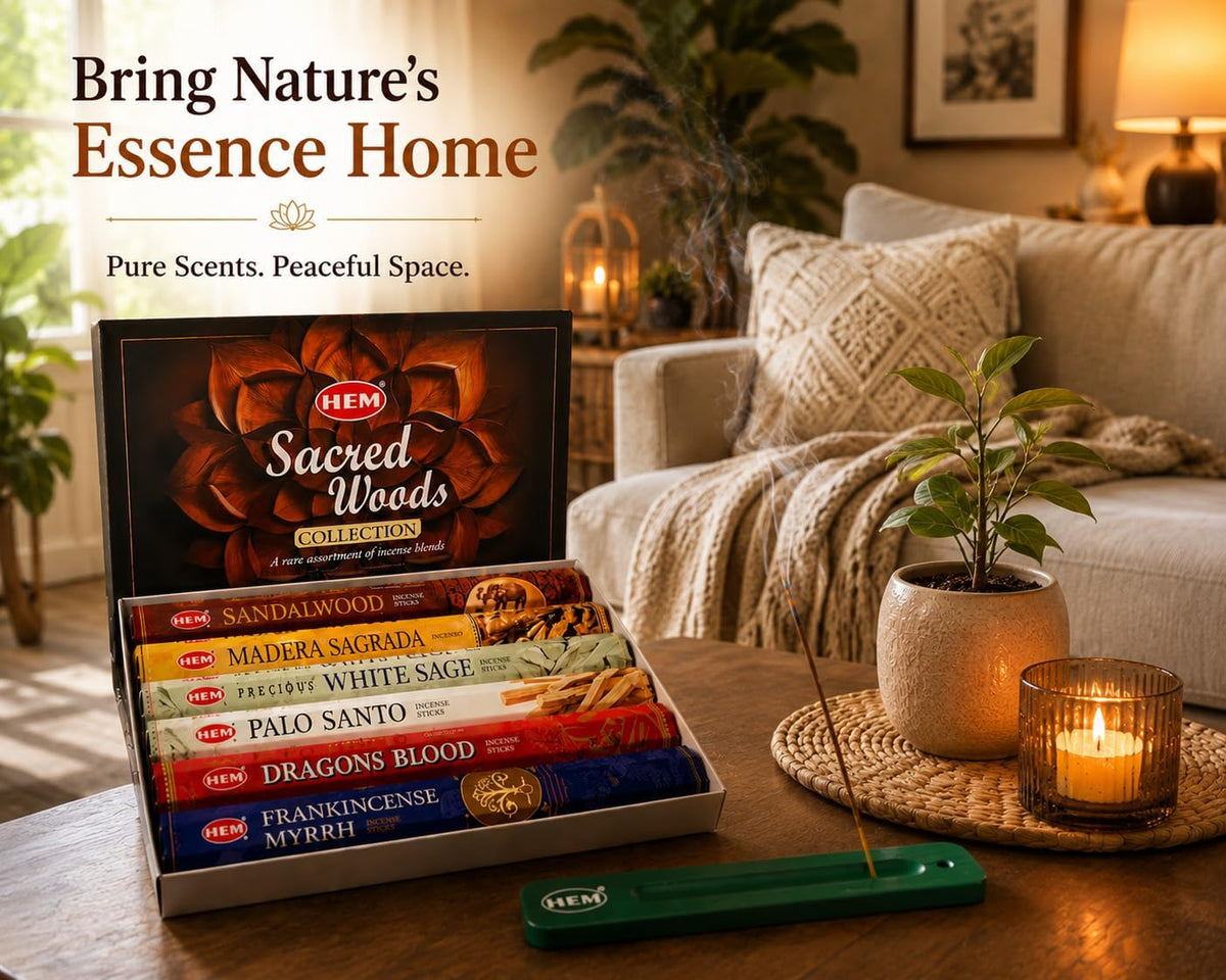 Hem Assorted Sacred Woods Incense Sticks, 6 Fragrances x 20 Sticks, 120 Total