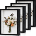 Shadow Box Frame 8"x 10" - 4 Pack Wood Deep Shadowbox with Glass