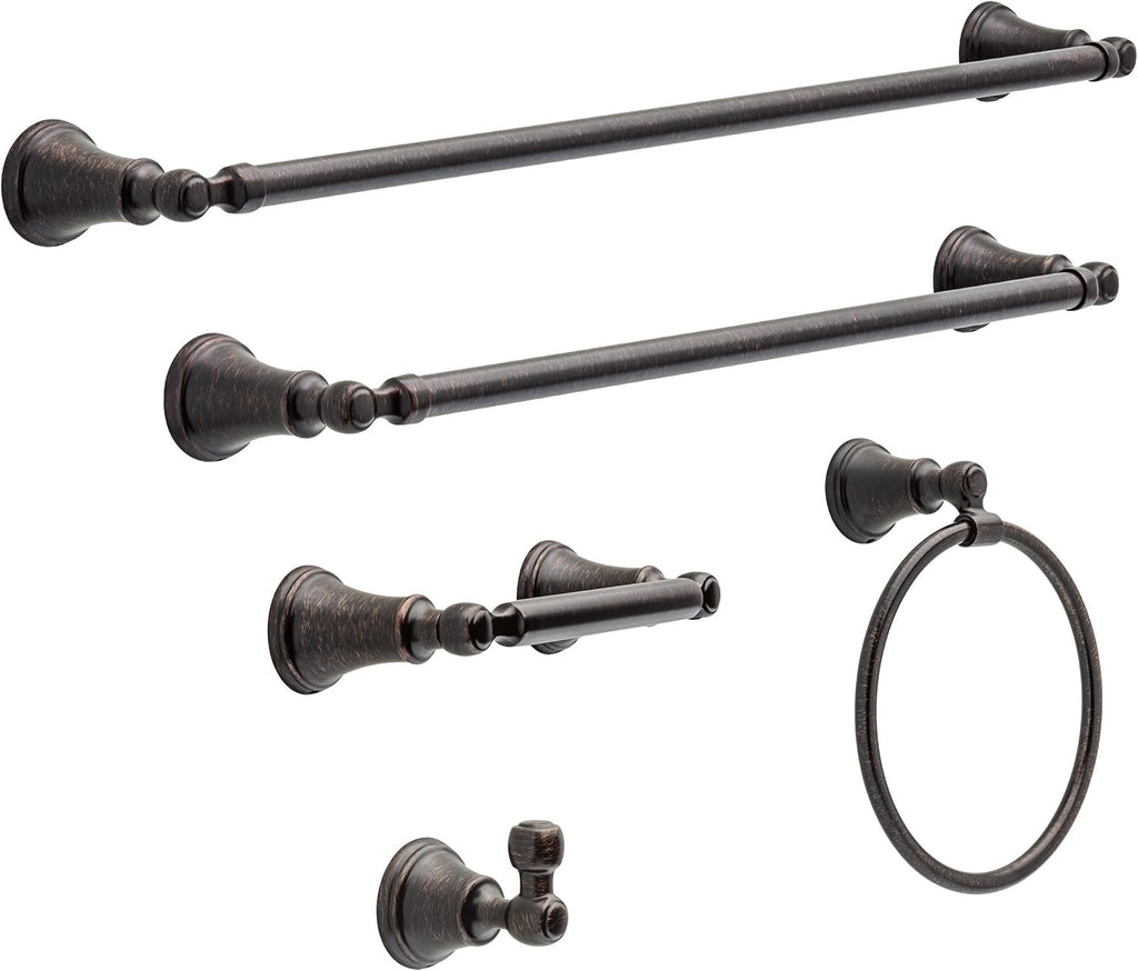 Delta Woodhurst (1-Pack) Toilet Paper Holder Venetian Bronze Tissue Roll Holder for Bathroom Organization and Storage Pivoting Toilet Tissue Holder Wall Bathroom Accessories 73250-RB
