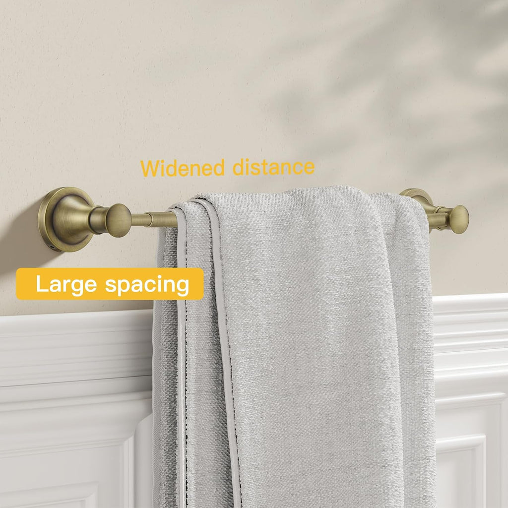 BESy Towel Racks for Bathroom Wall Mounted Bath Towel Bar Antique Brass