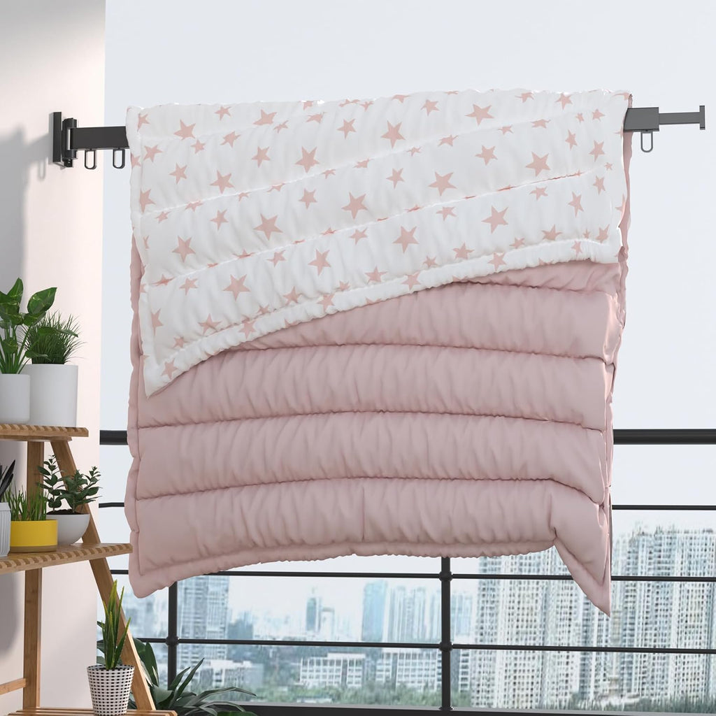 wall Mounted Clothes Drying Folding Hanger Rack for Laundry Room