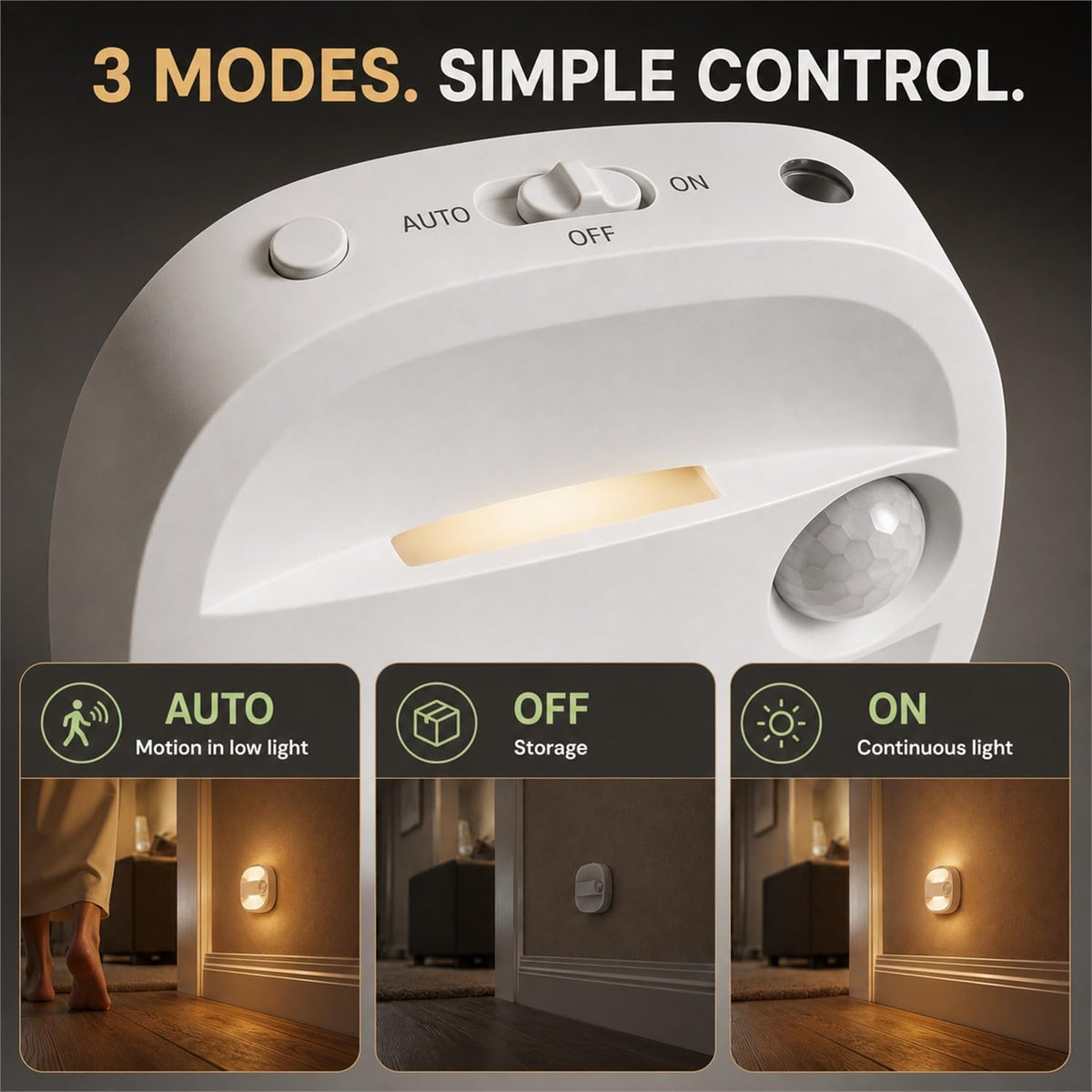 L LOHAS LED Motion Sensor Light Indoor, Rechargeable Night Lights 4-Pack