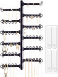 12-Tier Hanging Wall Jewelry Organizer, Earring,Necklace,Ring Holder-Black