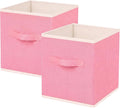 ShellKingdom Storage Bins, Foldable Linen Storage Cubes, 2 Pack (Peach)