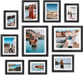 Giftgarden Multi Black Picture Frames with Mat for Multiple Sizes Photos, Four 4x6, Four 5x7, Two 8x10 for Gallery Photo Frame Collage Wall or Tabletop Display, Assortment Pack of 10
