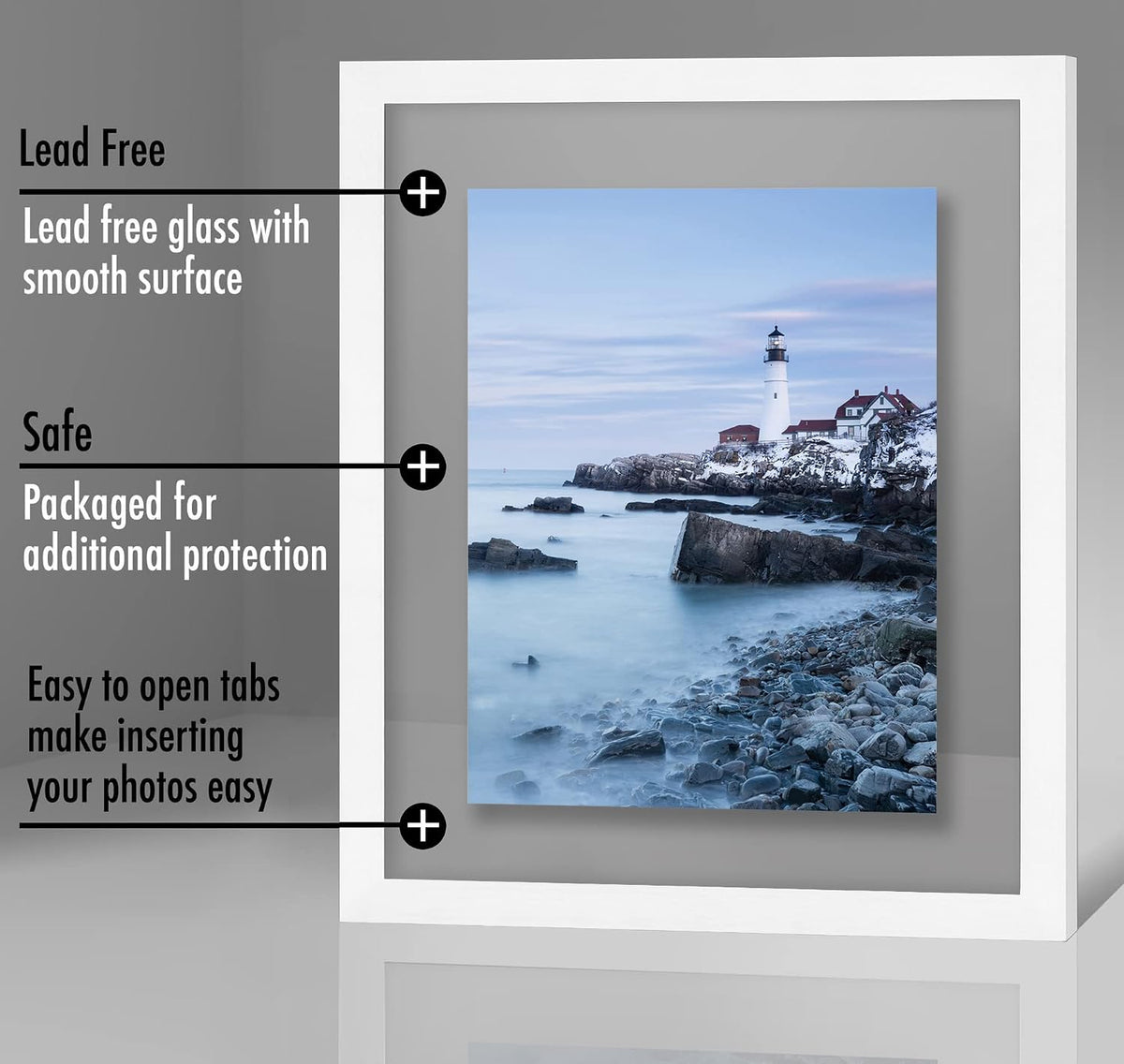 Americanflat 11x14 Floating Picture Frame - Engineered Wood - White