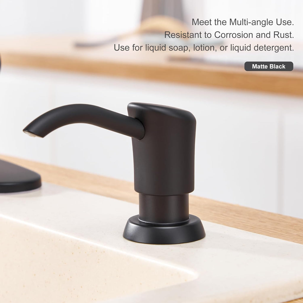 GAGALIFE Dish Soap Dispenser for Kitchen Sink, 17 oz Bottle, Matte Black