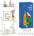 SweetSage Fire Escape Shelf - 3 Tier White Wall Display Floating Shelves, Metal Decorative Shelving for Bedroom, Home Décor, Action Figure Display