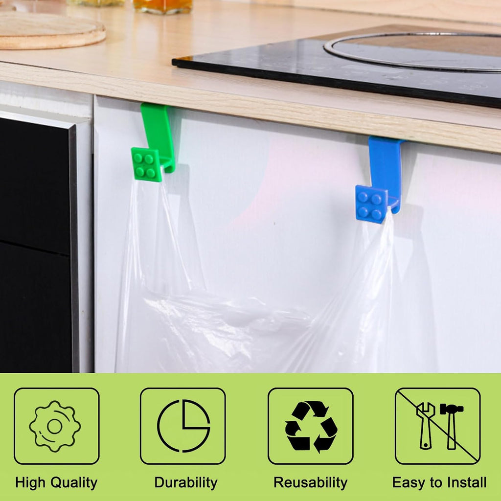 4Pcs Over Cabinet Door Hooks Plastic Over The Door Single Hook Space-Saving Hanger Extender Clips Multi-Purpose Hook for Kitchen Bathroom(Colorful)