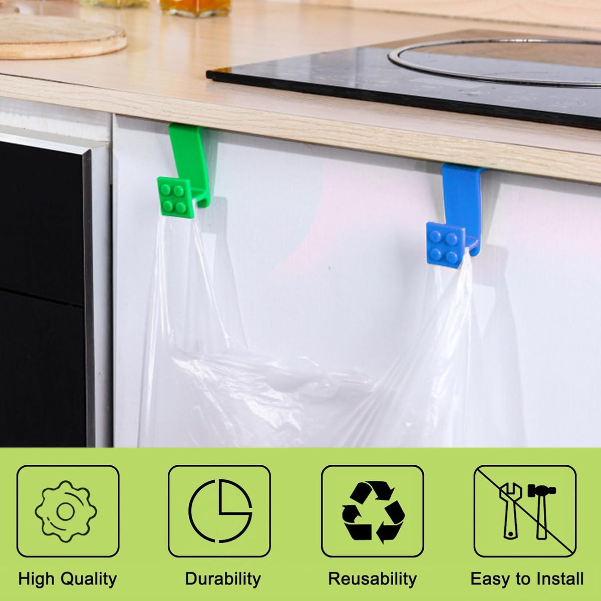 4Pcs Over Cabinet Door Hooks Plastic Over The Door Single Hook Space-Saving Hanger Extender Clips Multi-Purpose Hook for Kitchen Bathroom(Colorful)