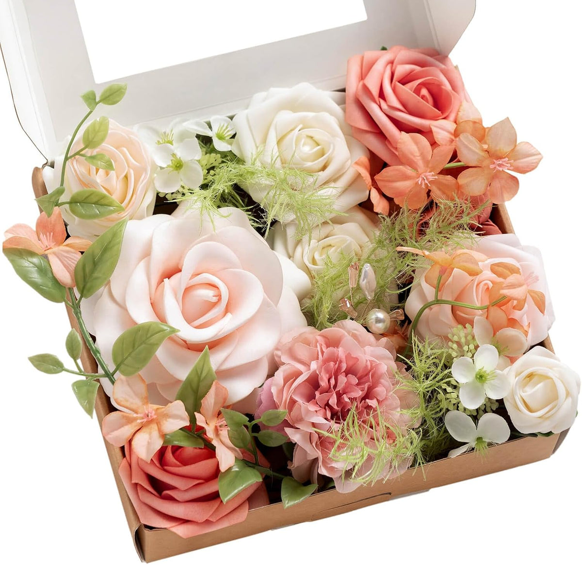 Ling's moment Fake Flowers Box, Garden Blush, Mini Combo