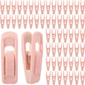 60 Pcs Light Pink Velvet Hanger Clips, Strong Flocking Finger Clips for Skirts, Pants & Scarves | Non-Slip Clip for Thin Velvet Hangers