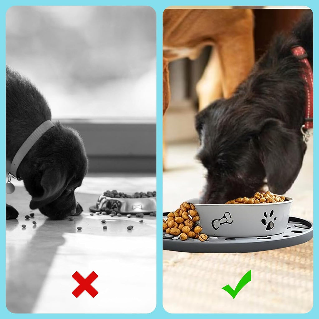 Silicone Pet Food Mat,Silicone Rubber Mat for Dog Bowls Dog Food Mat