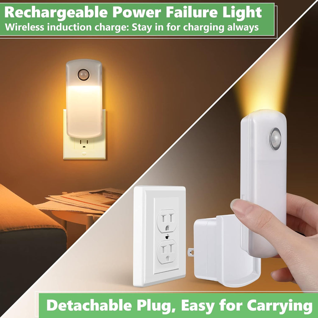 Enhon 4 Pack 4 in 1 Home Emergency Power Failure Night Lights, Warm White