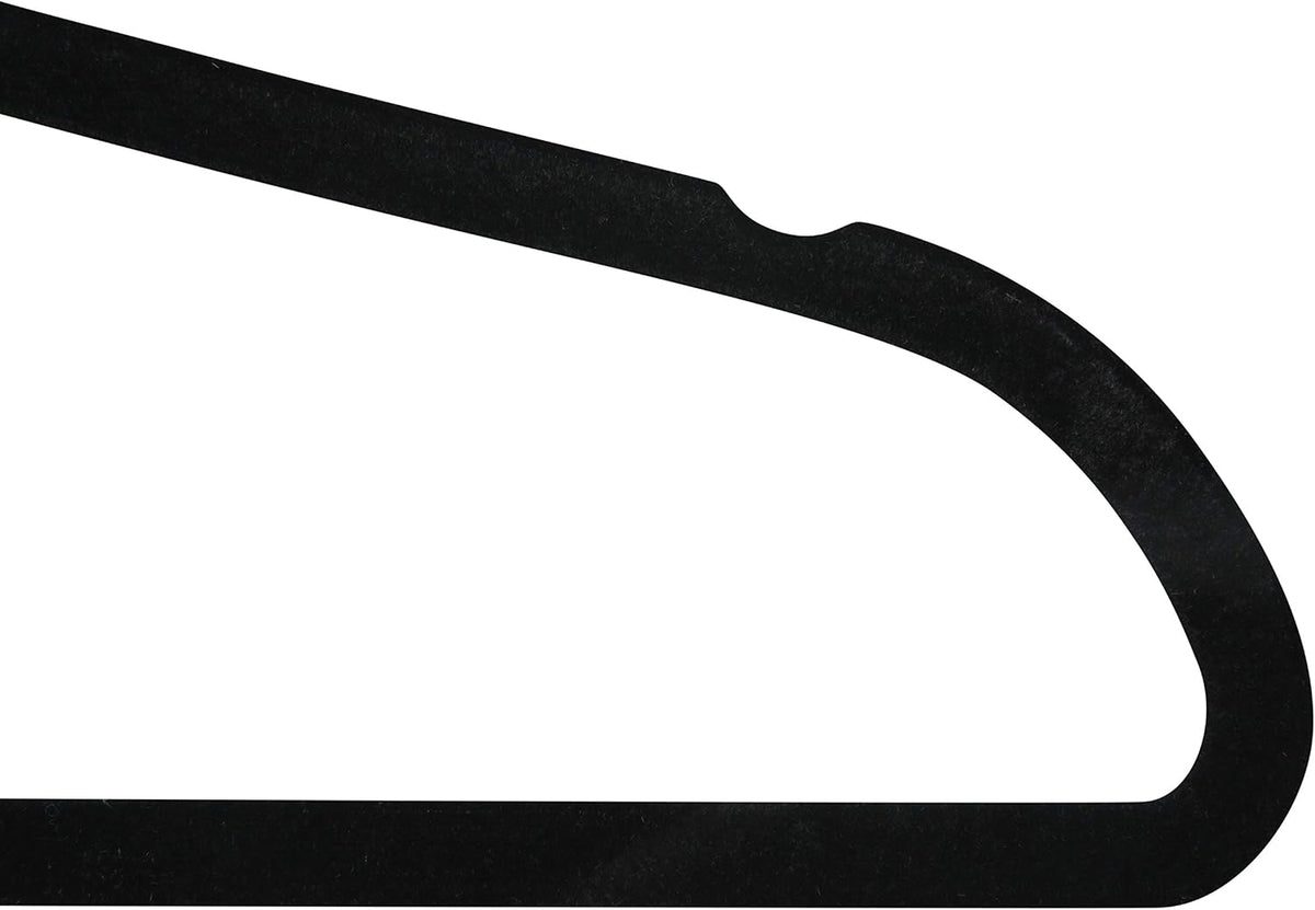 Simplify 10 Super Slim Velvet Huggable Hangers in Black