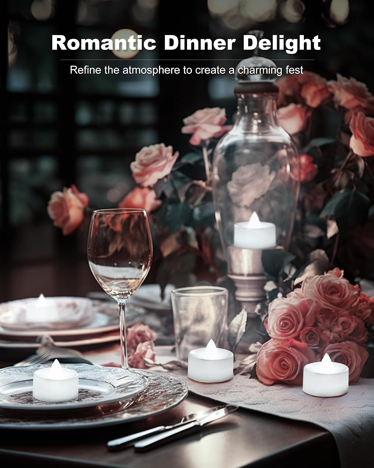 BEICHI 12Pcs Flameless LED Tea Lights with Remote & Timer,White Base,400Hrs