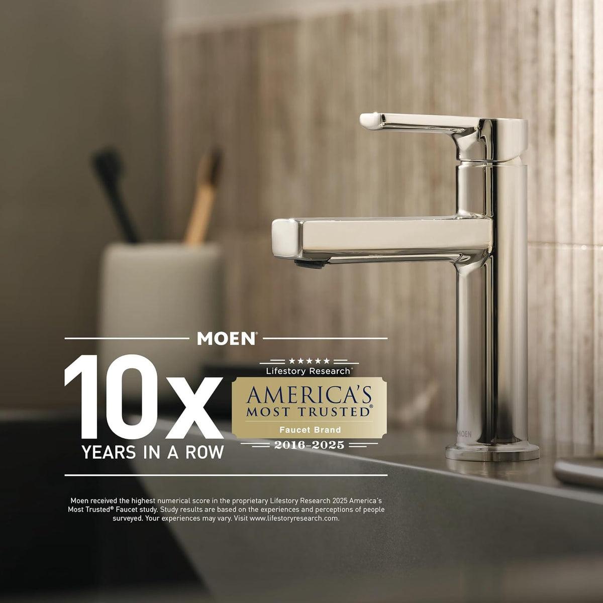 Moen Kyvos Brushed Nickel 24-Inch Single Modern -Towel Bar, BP3724BN