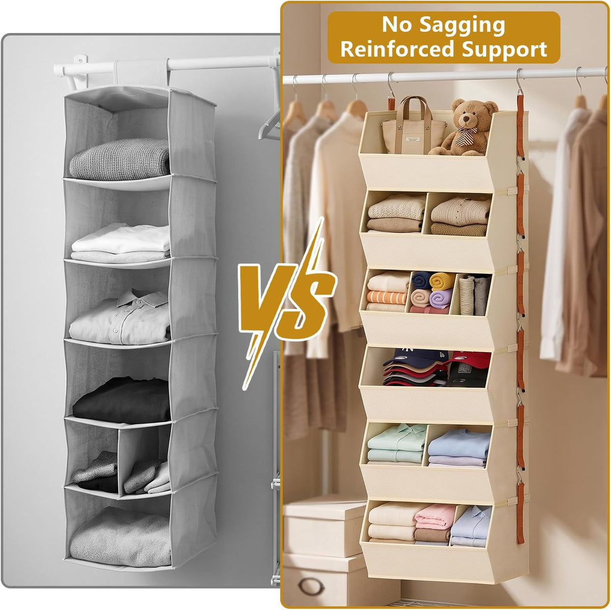Hanging Closet Organizer Extra Large for Dorm and Bedroom