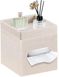 PU Leather Square Tissue Box Cover with Storage Tray,Modern Decorative Tissue Holder for Bathroom Vanity Night Stands, Office Desk,Stylish Tissue Holder for Home & Office Décor