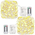 GDEALER 2 Pack 20 Ft 60 LED Fairy Lights, Battery-Operated, Warm White
