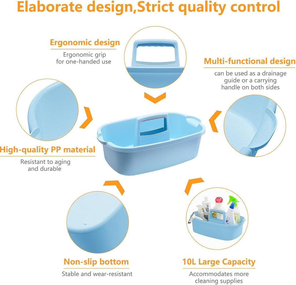 Goderewild Cleaning Caddy with Handle, Shower & Under Sink Basket, Blue