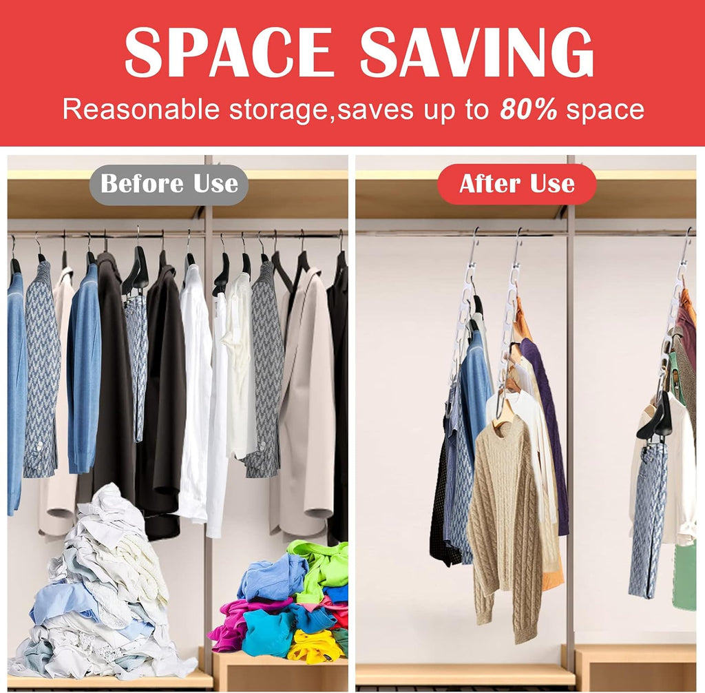 8 Packs Space Saving Hangers for Closet: Collapsible Closet Organizer