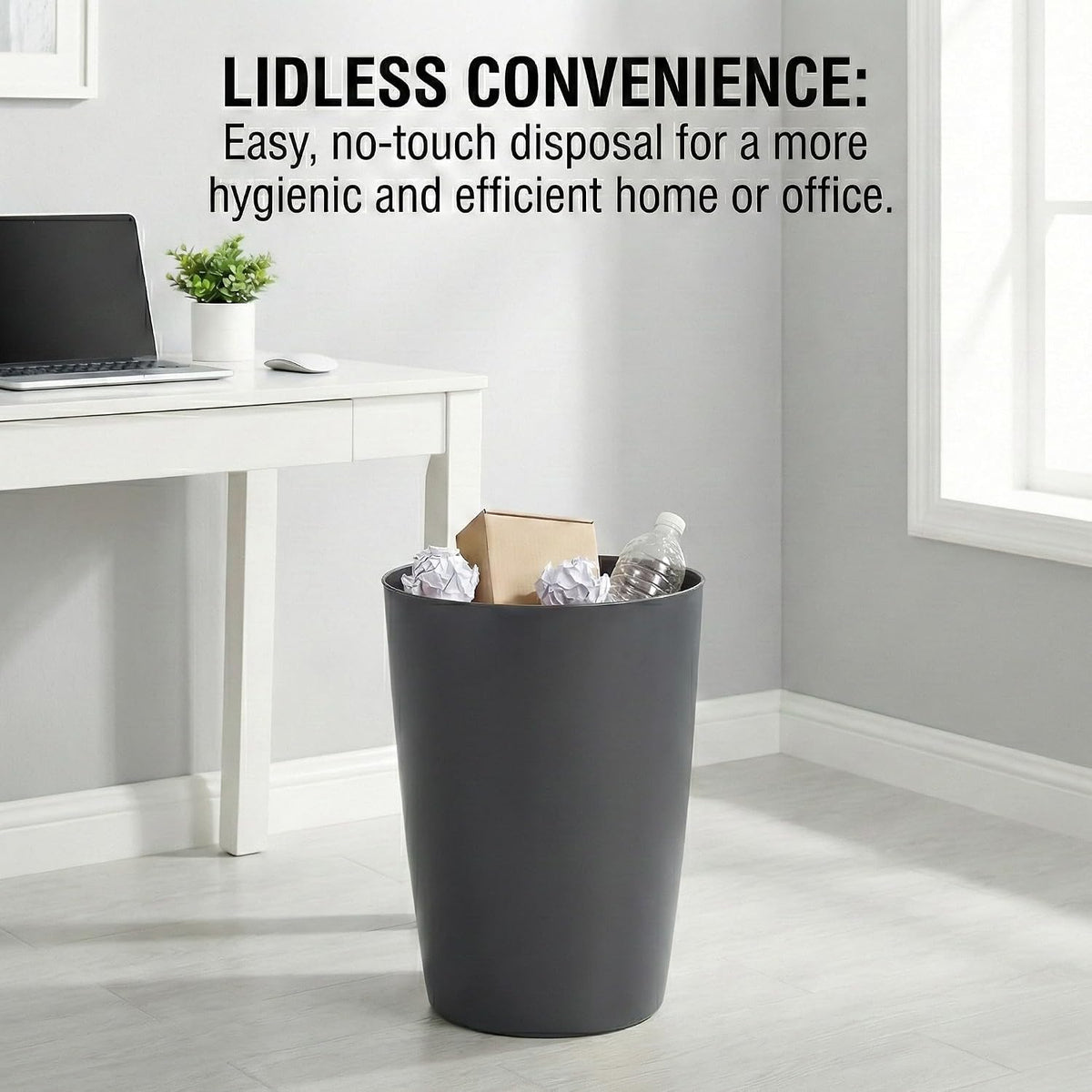 Mini Waste Basket, Durable Small Plastic Garbage Trash Can Bin (2 Pack)