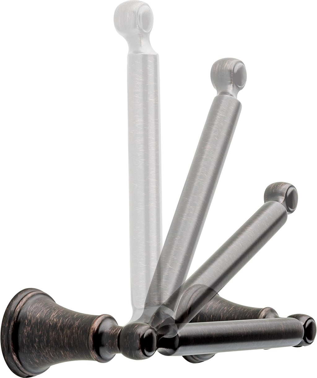 Delta Woodhurst (1-Pack) Toilet Paper Holder Venetian Bronze Tissue Roll Holder for Bathroom Organization and Storage Pivoting Toilet Tissue Holder Wall Bathroom Accessories 73250-RB