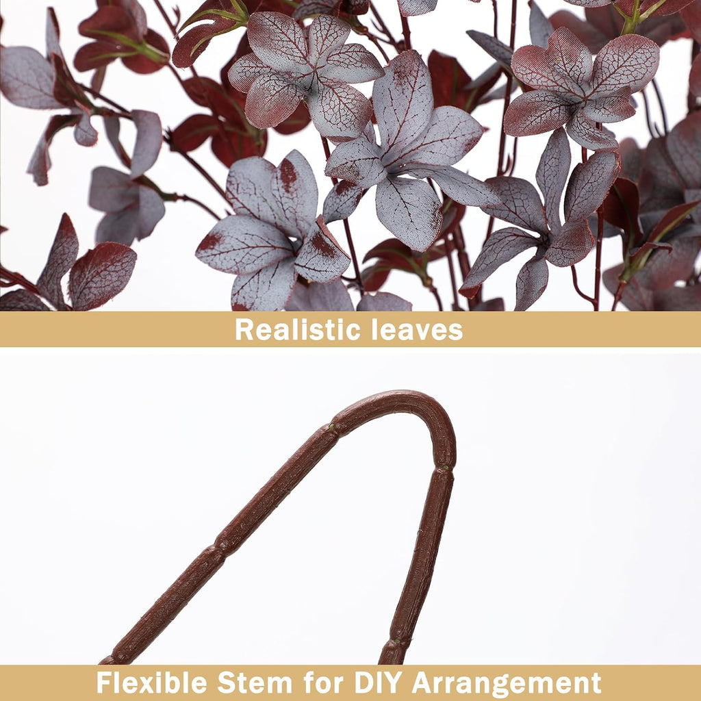33.5" Dusty Purple Artificial Fall Leaves Stems for Table Centerpieces, 5Pcs Faux Fall Stems and Branches for Vase Filler, Falls Greenery Stems for Farmhouse Autumn Harvest Thanksgiving Decor