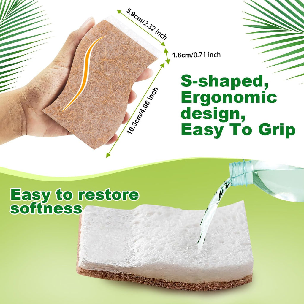 HOMEXCEL Kitchen Dish Sponges, 24 PK Non Scratch Natural Sponge for Dishes