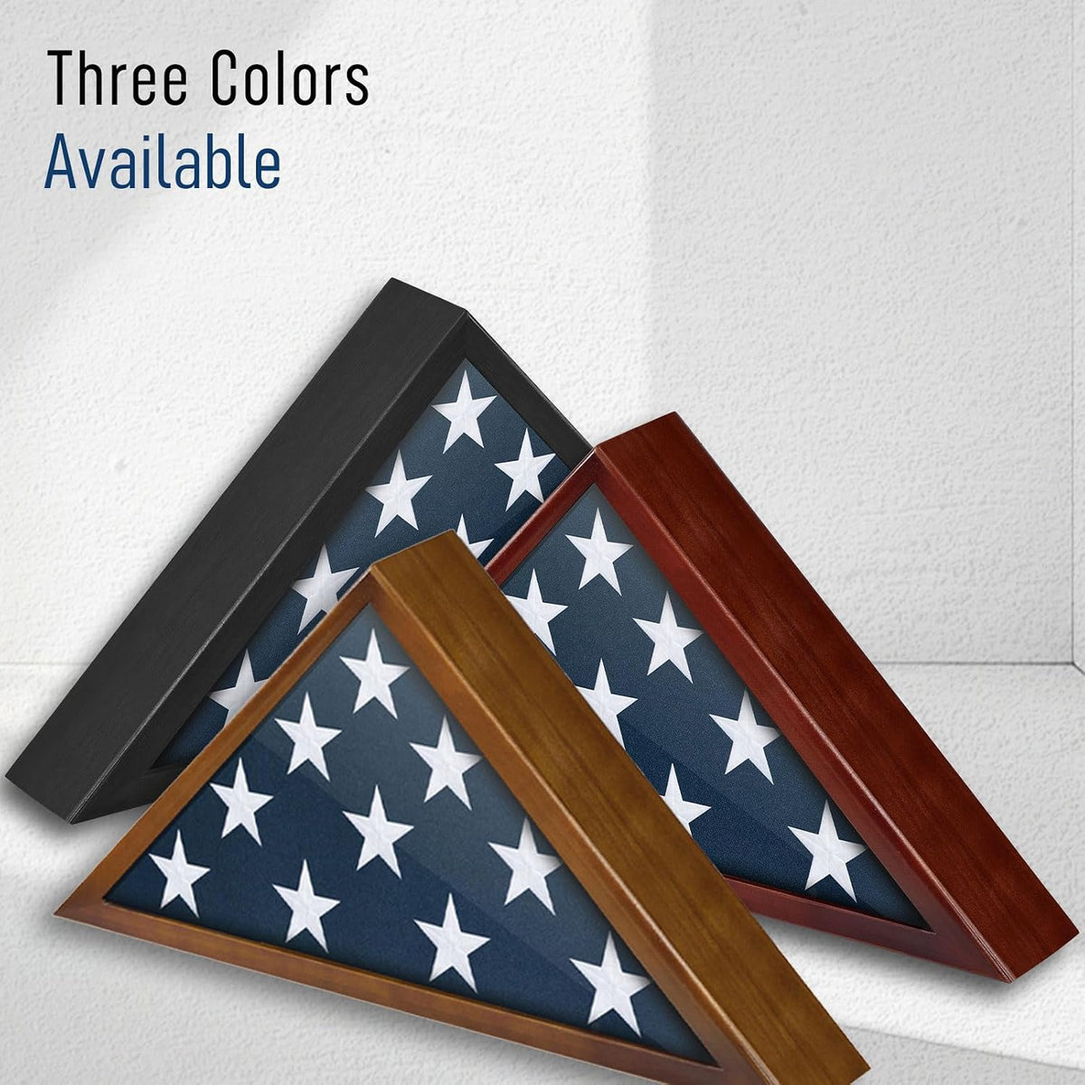Flag Display Case for 5x9.5 Burial Flag - Solid Wood - Glass Front