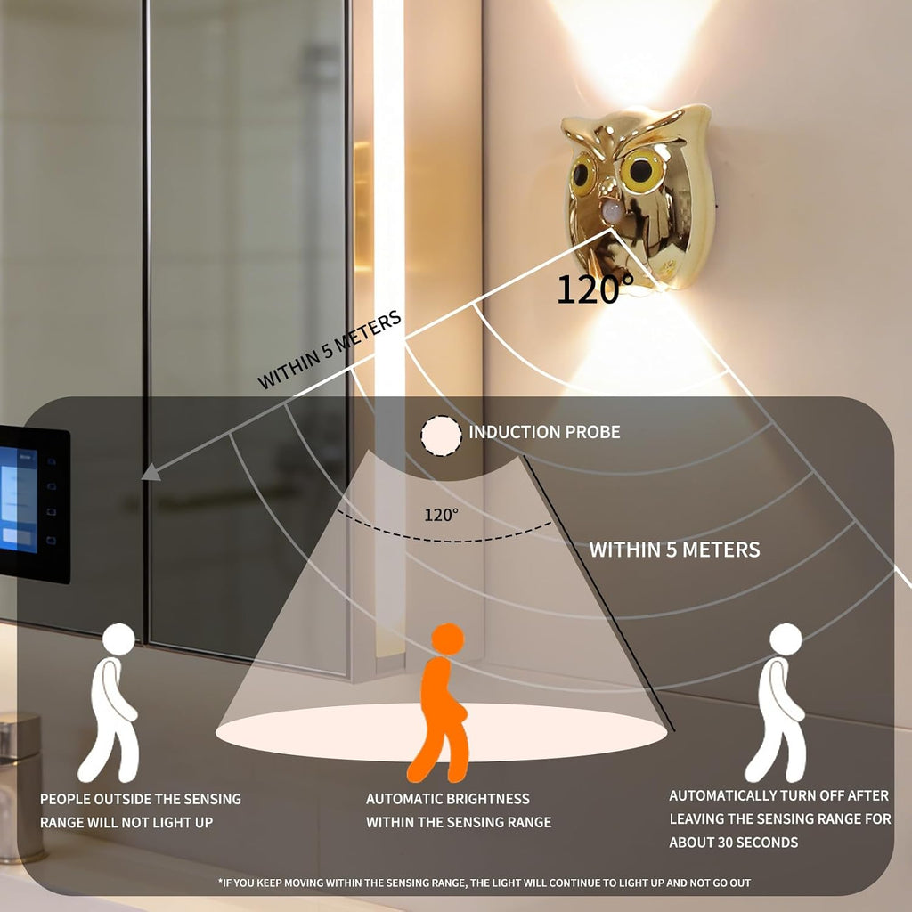 Motion Sensor Wall Light: Cute Rechargeable Lights 2 Pack
