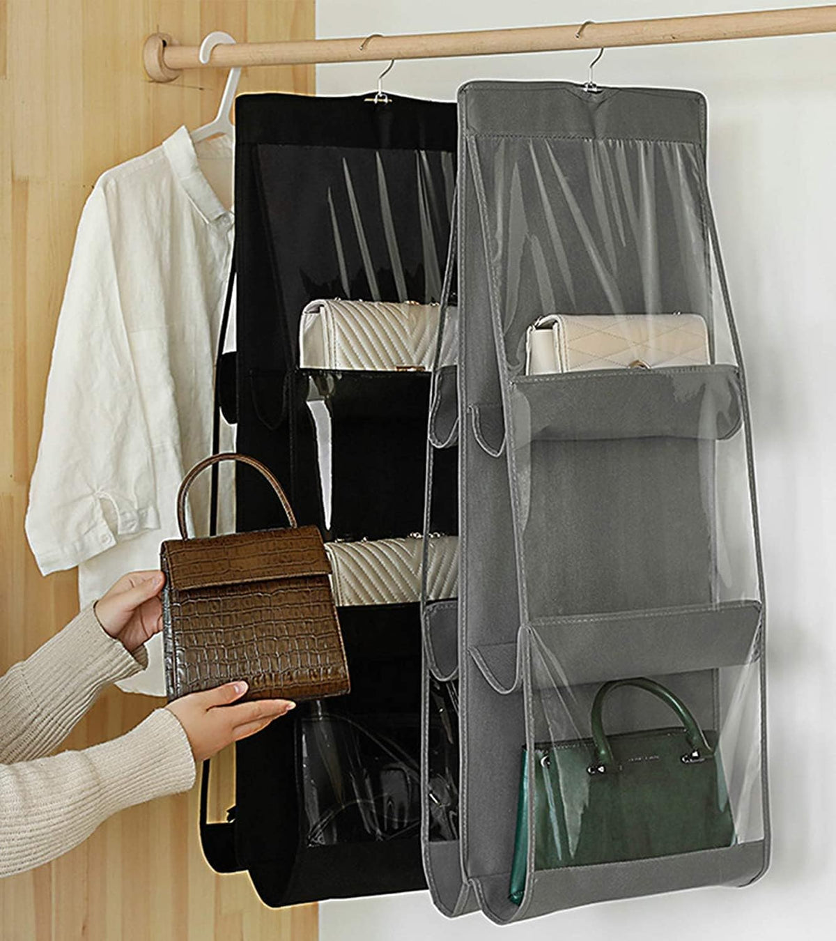 Handbag Storage Hanging Purse Organizer Bedroom Organization Dust-Proof Holder Bag for Wardrobe Closet