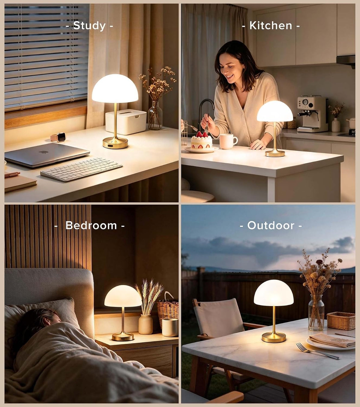 Shower Lamp Rechargeable Waterproof Lamp, Cordless Table Lamp for Bathroom