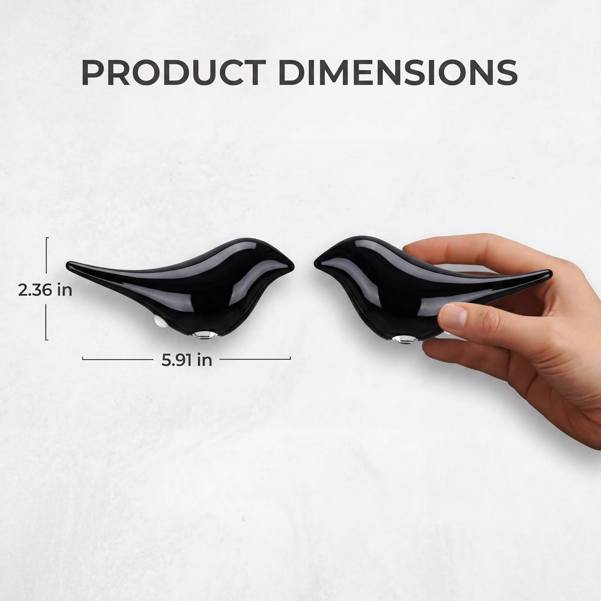 2-Pack Indoor Motion Sensor Bird Wall Lights, Obsidian Black