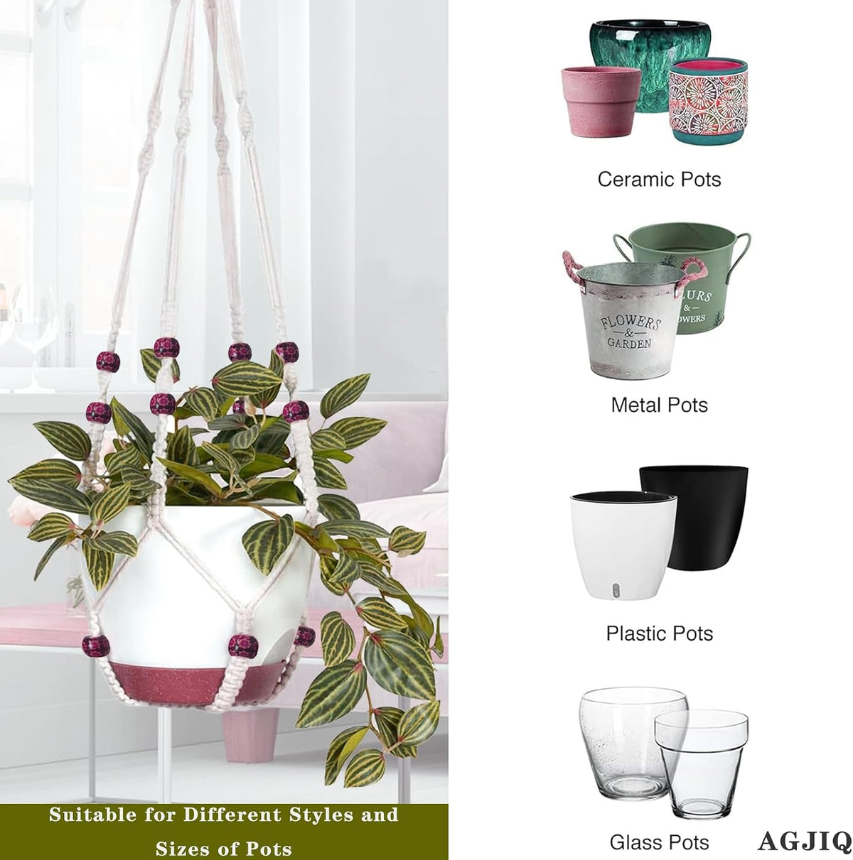 43 Inch Macrame Plant Hanger Large,Heavy Duty Indoor Hanging Plant Holder