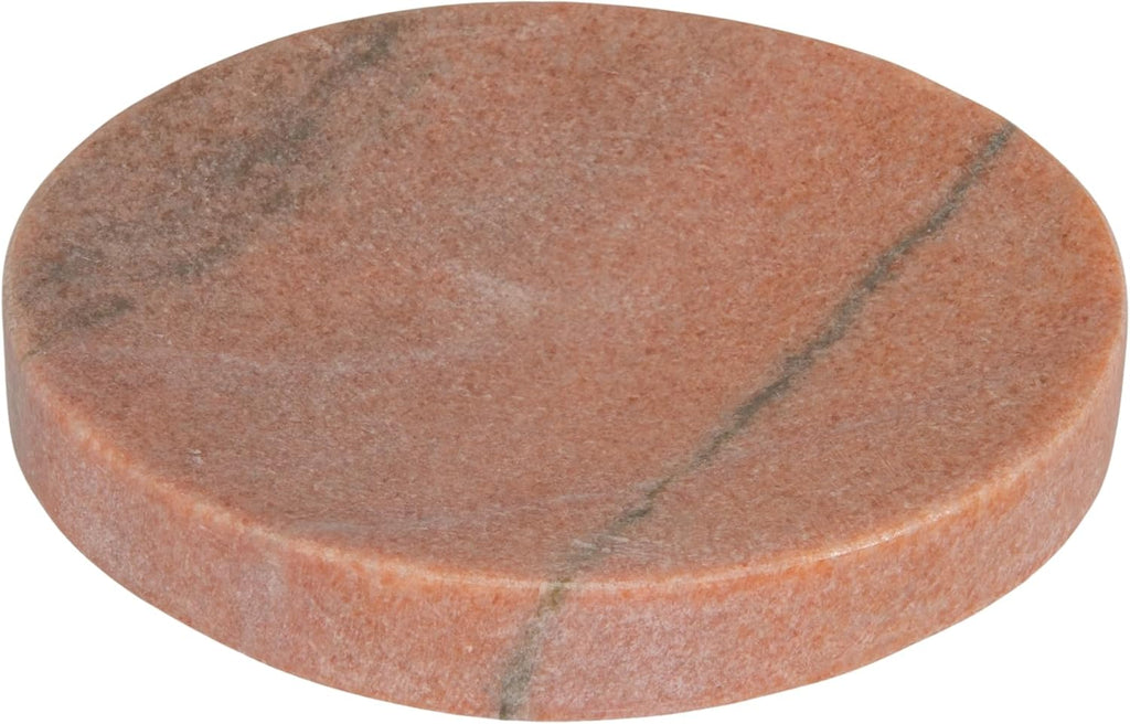 Creative Co-Op Marble Round Soapdish, Pink