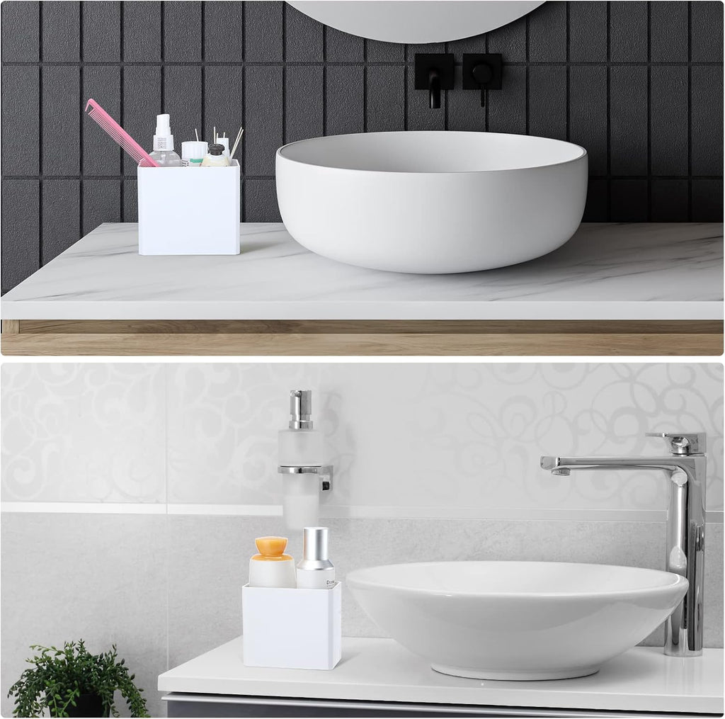 Suclain 4 Pcs Wall Mounted Organizer Floating Shelf Wall Bin, White