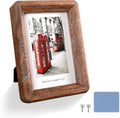 4x6 Wooden Picture Frame,Rustic Barn Wood with Clear Tempered Glass