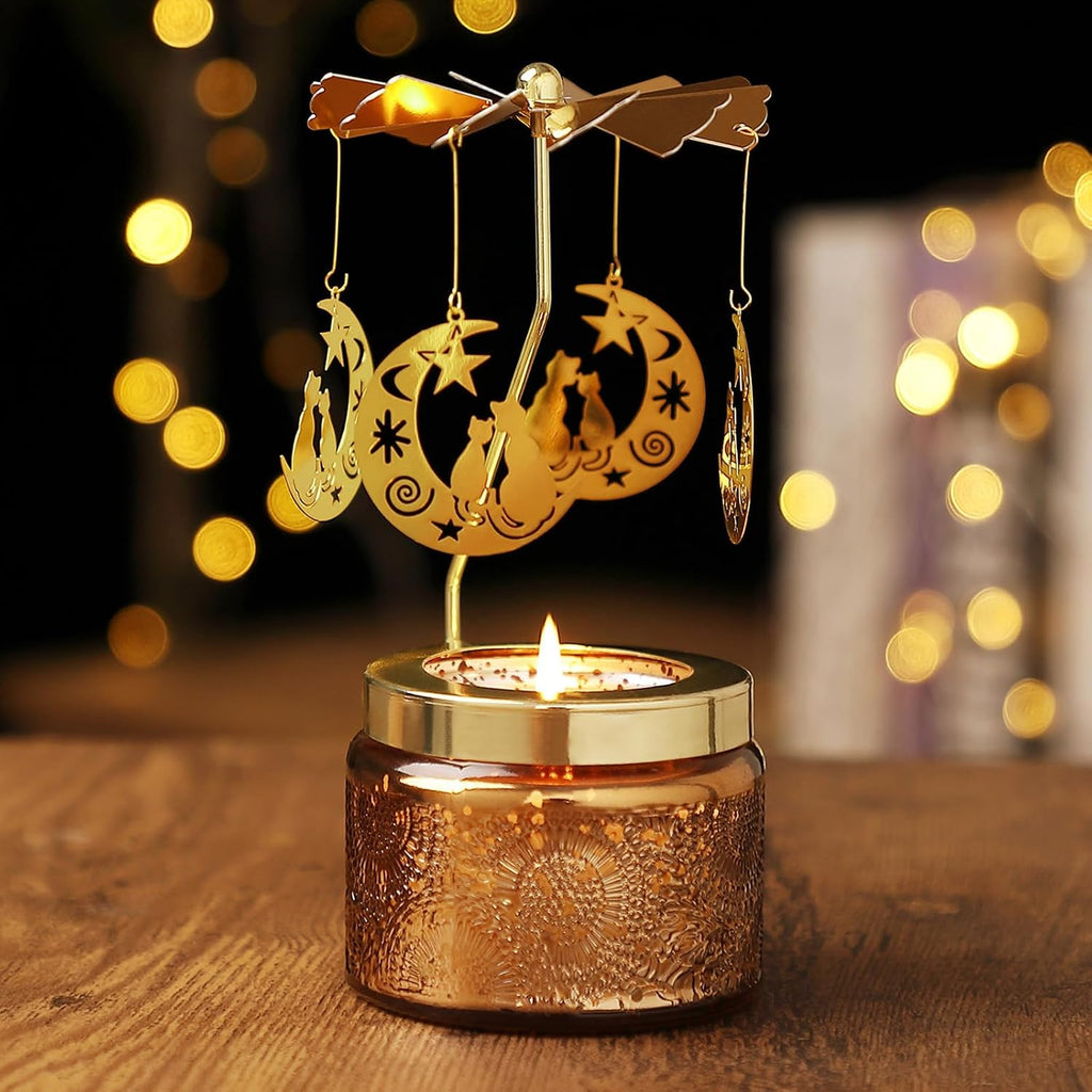 Cat Rotating Scented Candle, Gifts for Women Mom Daughter Sister Wife