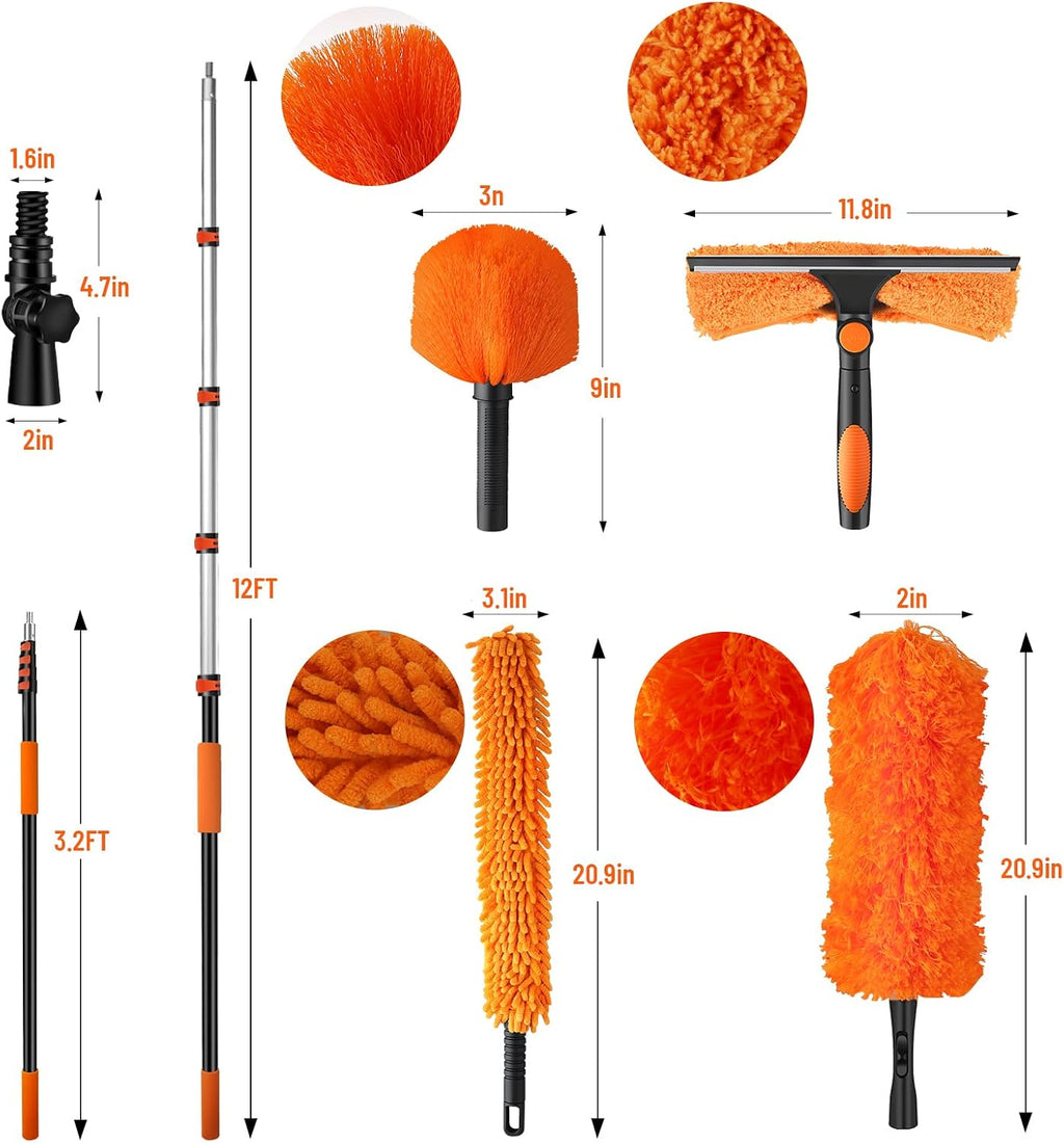 20ft High Reach Duster Kit with Extendable Pole,High Ceiling Duster Kits