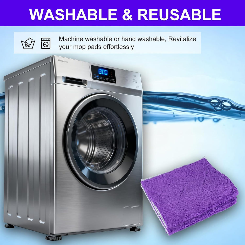 3-Pack Microfiber Mops Refill Pads for 14 Inch Mop (Purple)