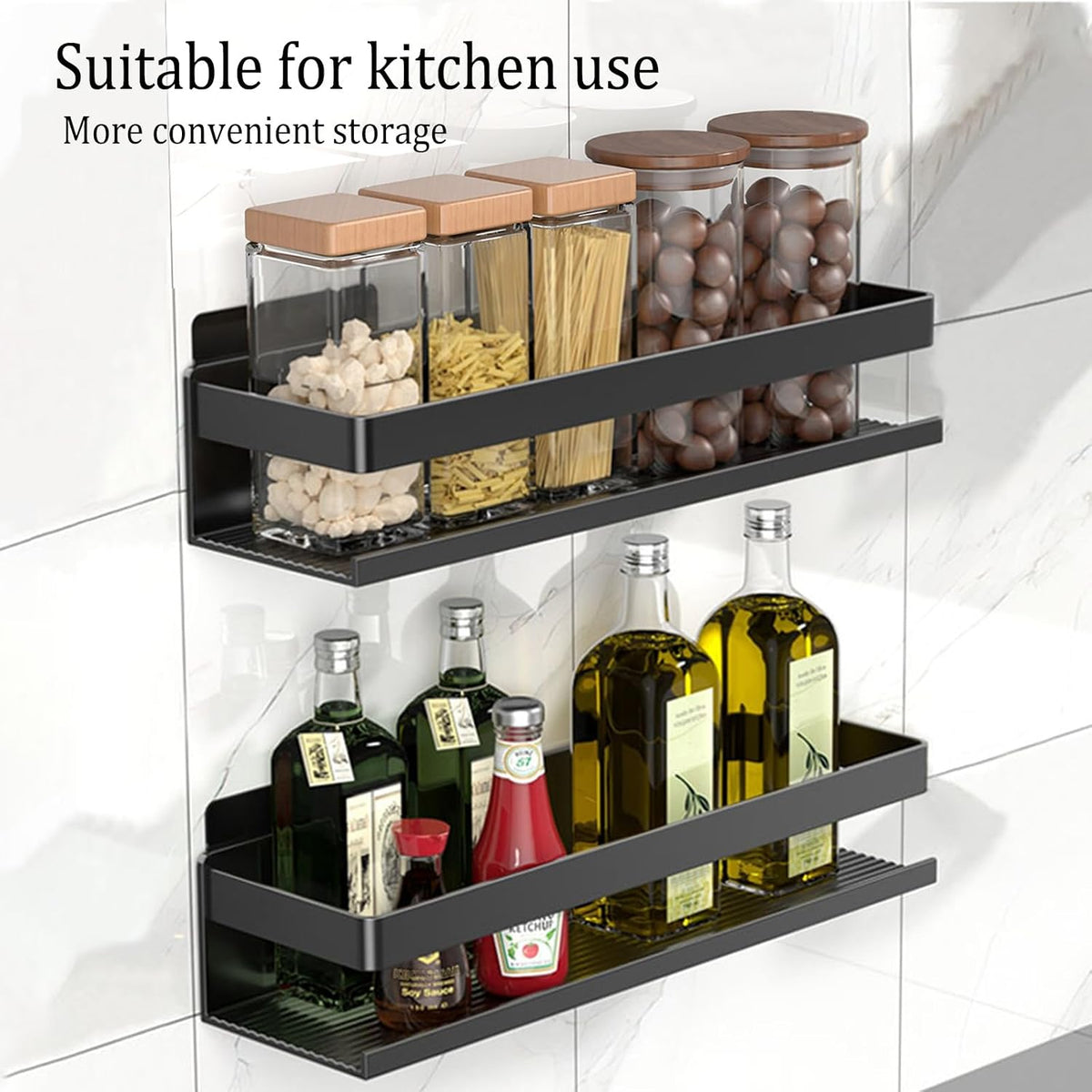 Aluminum Shower Caddy 2-Layers (11.8in) No Drill Shower Shelves