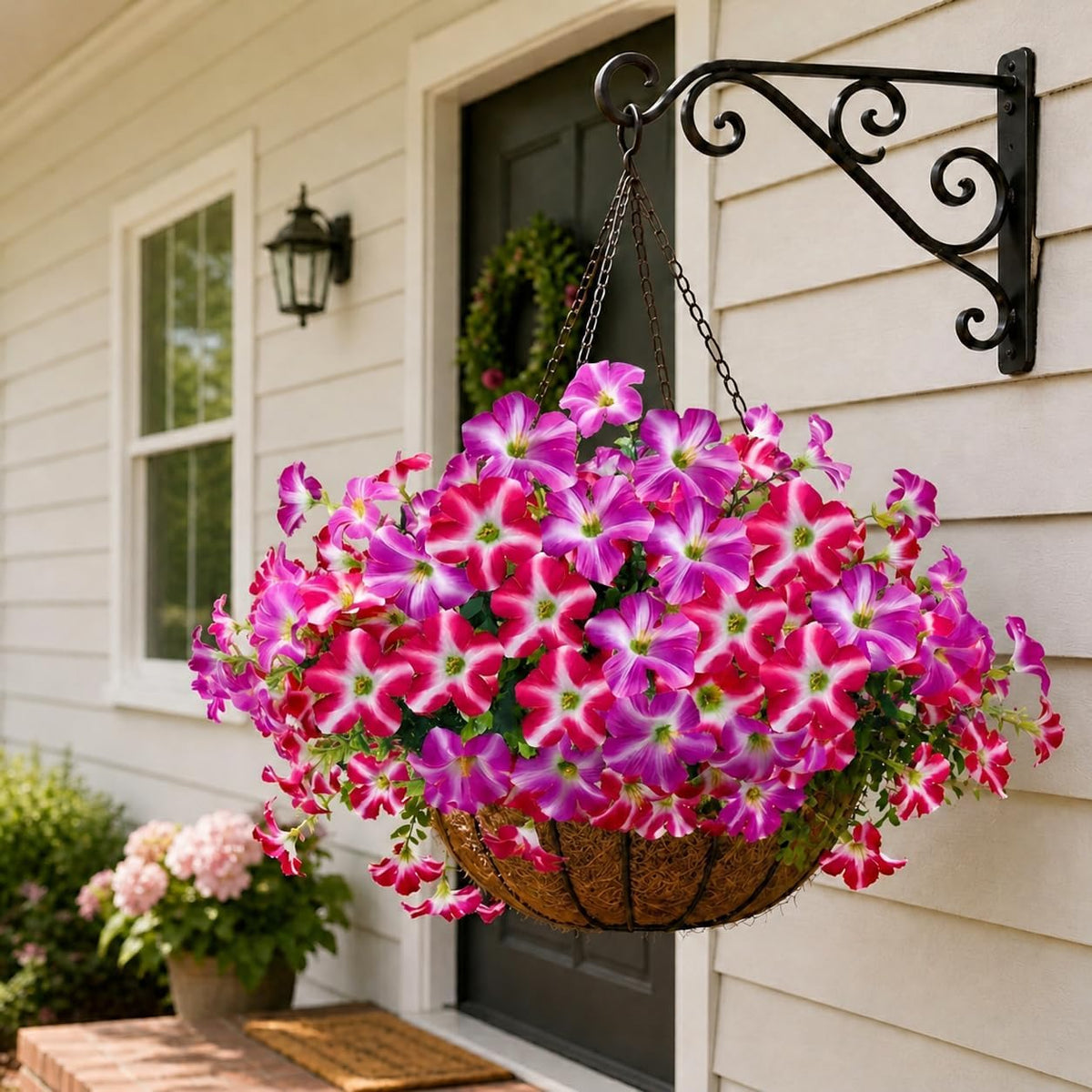 Artificial Petunia Flowers Outdoor, 8 Bundles UV Resistant Faux Plants