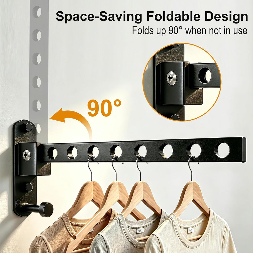 Wall Mounted Clothes Drying Rack, Space Saver, Easy Install, 1 Pcs