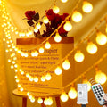 120LED Fairy Lights Plug in, 39ft Warm White Globe String Lights Indoor