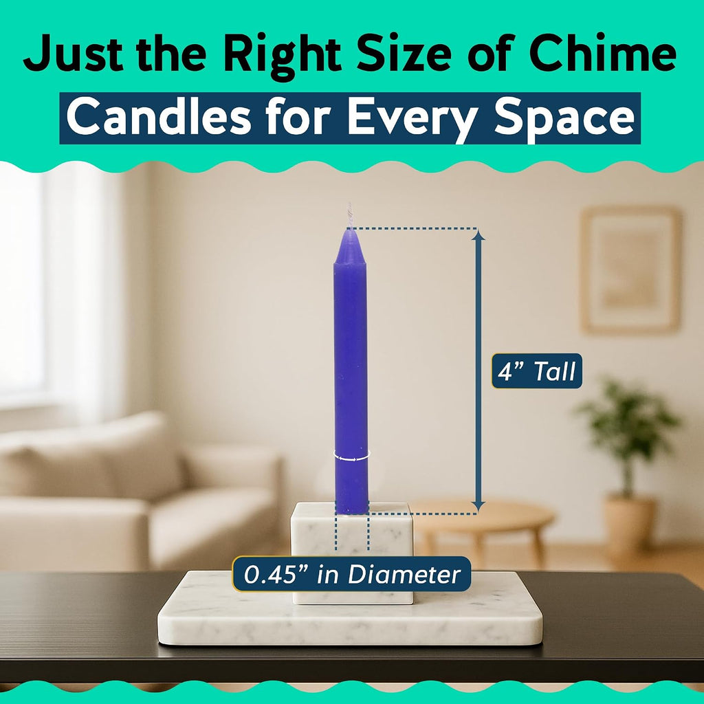 Alternative Imagination Purple Chime Candles - 20 Pack of Unscented 4 Inch Mini Taper Candles - Dripless Long Burning Ritual Candles for Meditation, Spell Work, Birthdays, Ceremonies & Home Decor