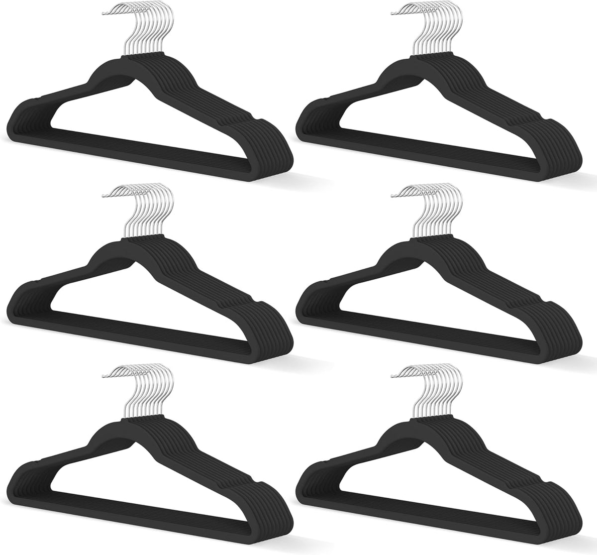 New Premium Velvet Hangers 60 Pack, Non Slip Clothes Hangers, Black