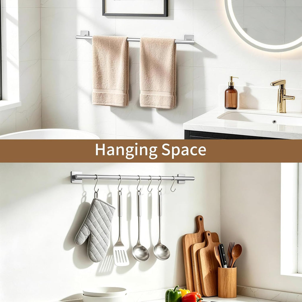 Brush Nickel Towel Bar, 24 Inch Towel Racks for Bathroom Wall Mounted